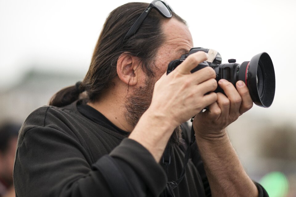 Human camera shooting