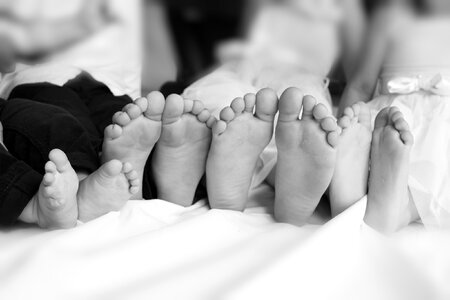 Brothers and sisters child's barefoot photo