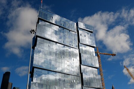 White cloud blue sky glass