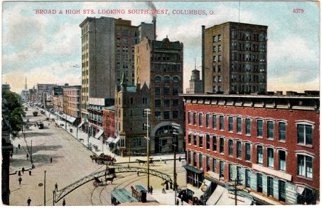 Broad & High Sts. Looking South West, Columbus, Ohio (1908… photo