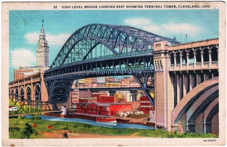 High Level Bridge Looking East Showing the Terminal Tower,…
