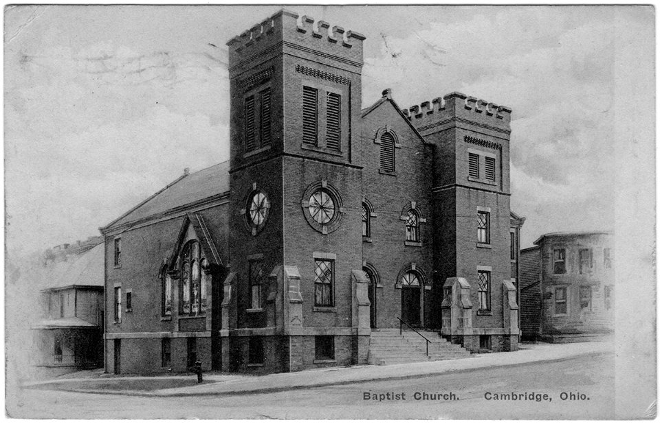 Baptist Church, Cambridge, Ohio (1928) (Black and White)