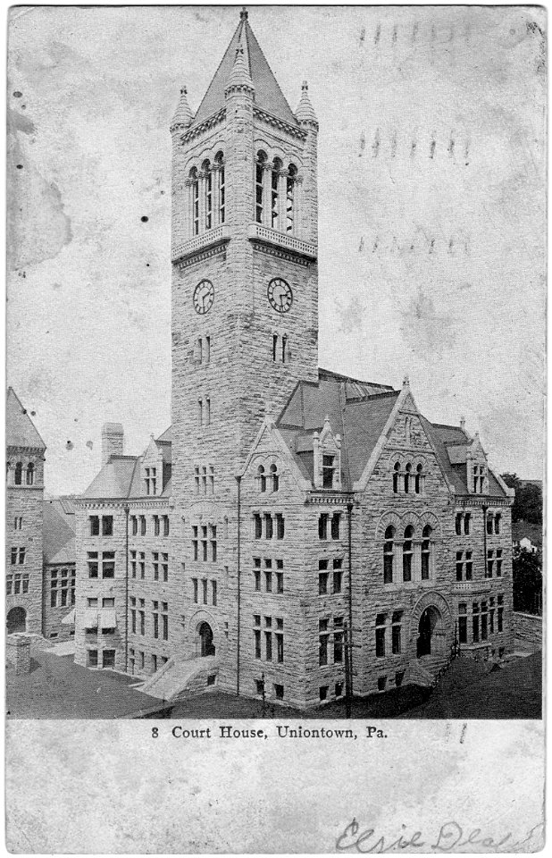 Court House, Uniontown, Pennsylvania (1909) (Black and Whi…