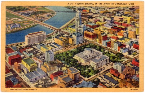 Capitol Square, in the Heart of Columbus, Ohio (1945) photo