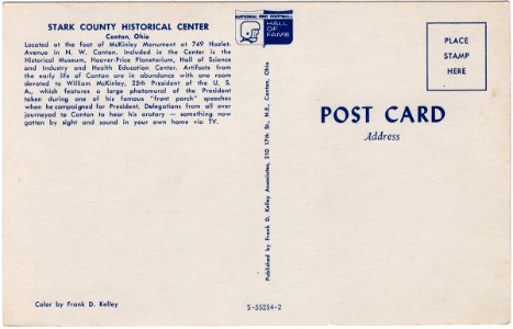 Back of Stark County Historical Center, Canton, Ohio (Date…