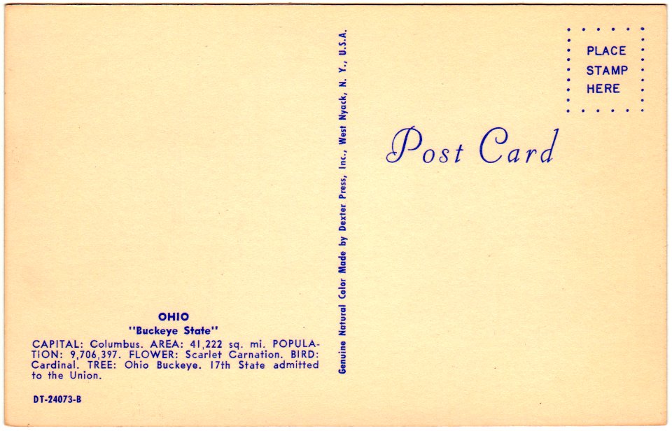 Back of Greetings from Ohio The Buckeye State (Date Unkn… photo