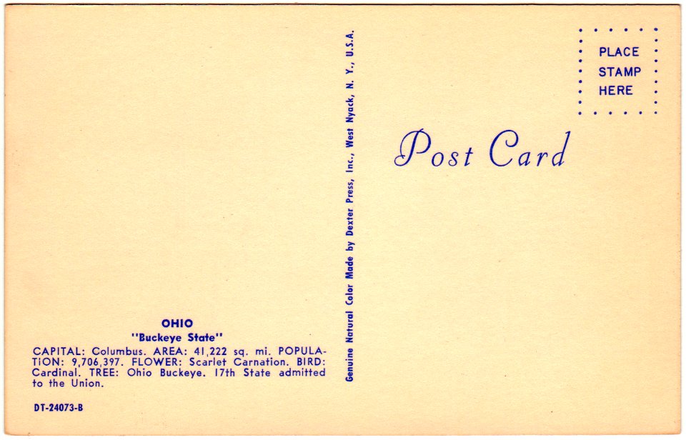 Back of Greetings from Ohio The Buckeye State (Date Unkn…