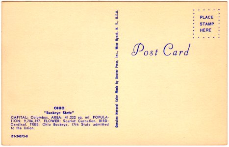 Back of Greetings from Ohio The Buckeye State (Date Unkn… photo