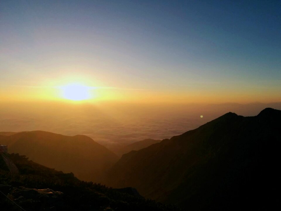 Sunset alps mountain