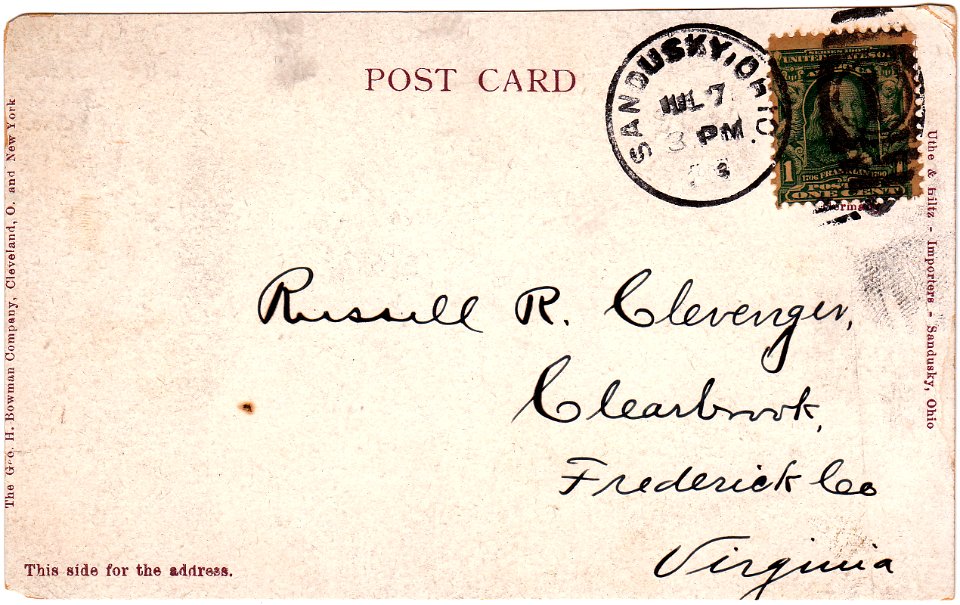 Back of Washington Park, Sandusky, Ohio (1903)