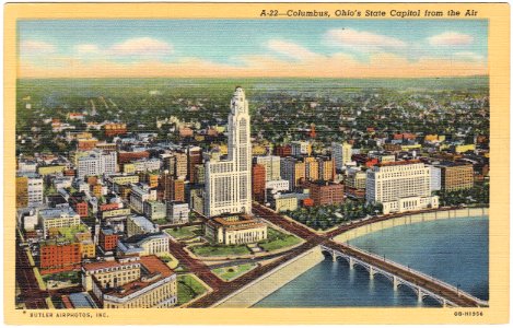 Columbus, Ohio's State Capitol from the Air, Columbus, Ohi…