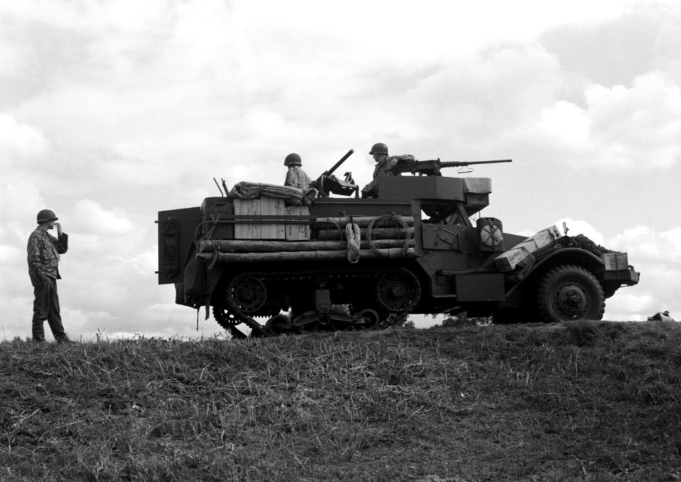 Half-track taken by 1944 Speed Graphic