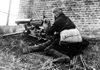 1914 Soldado de Bélgica entre Dendermonde y Oudegem