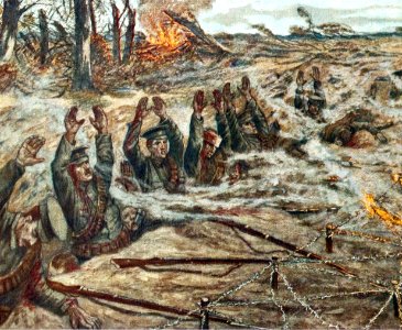 1915 Ilustración alemana de la rendición de soldados britá…