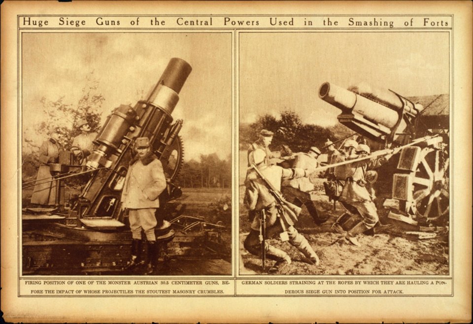 1914 Cañones de Austria y Alemania