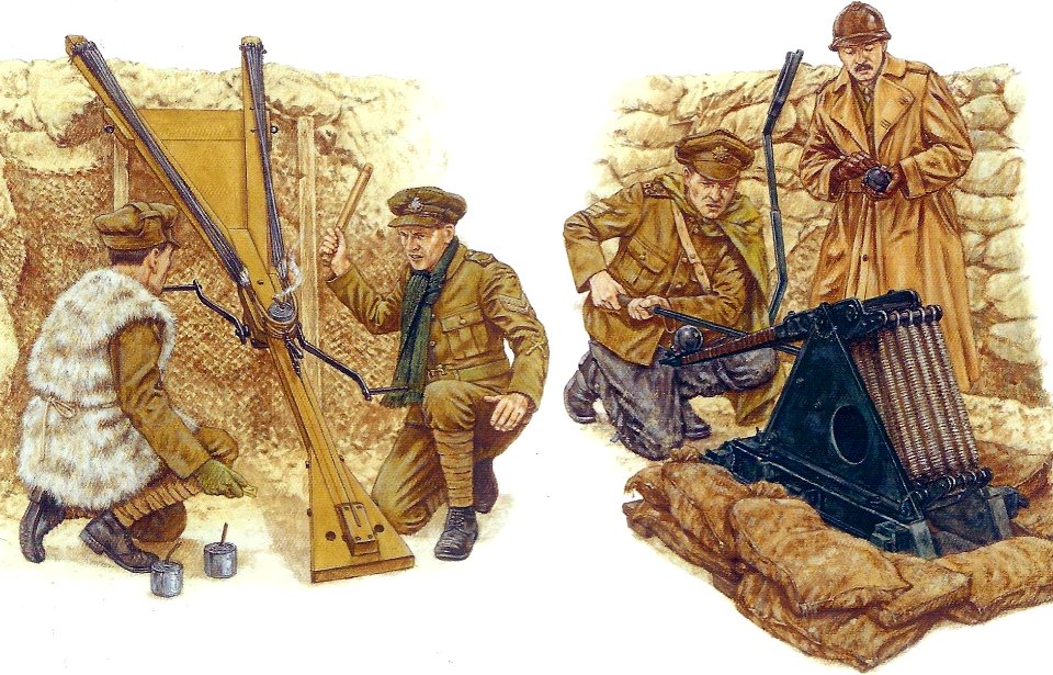 1915 Catapultas lanzabombas de los británicos