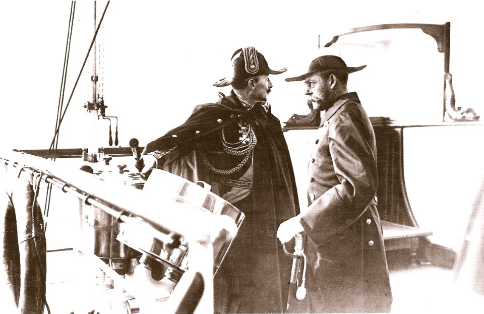 1907 - Kaiser y Príncipe de Gales en el Yate Holhenzollern…