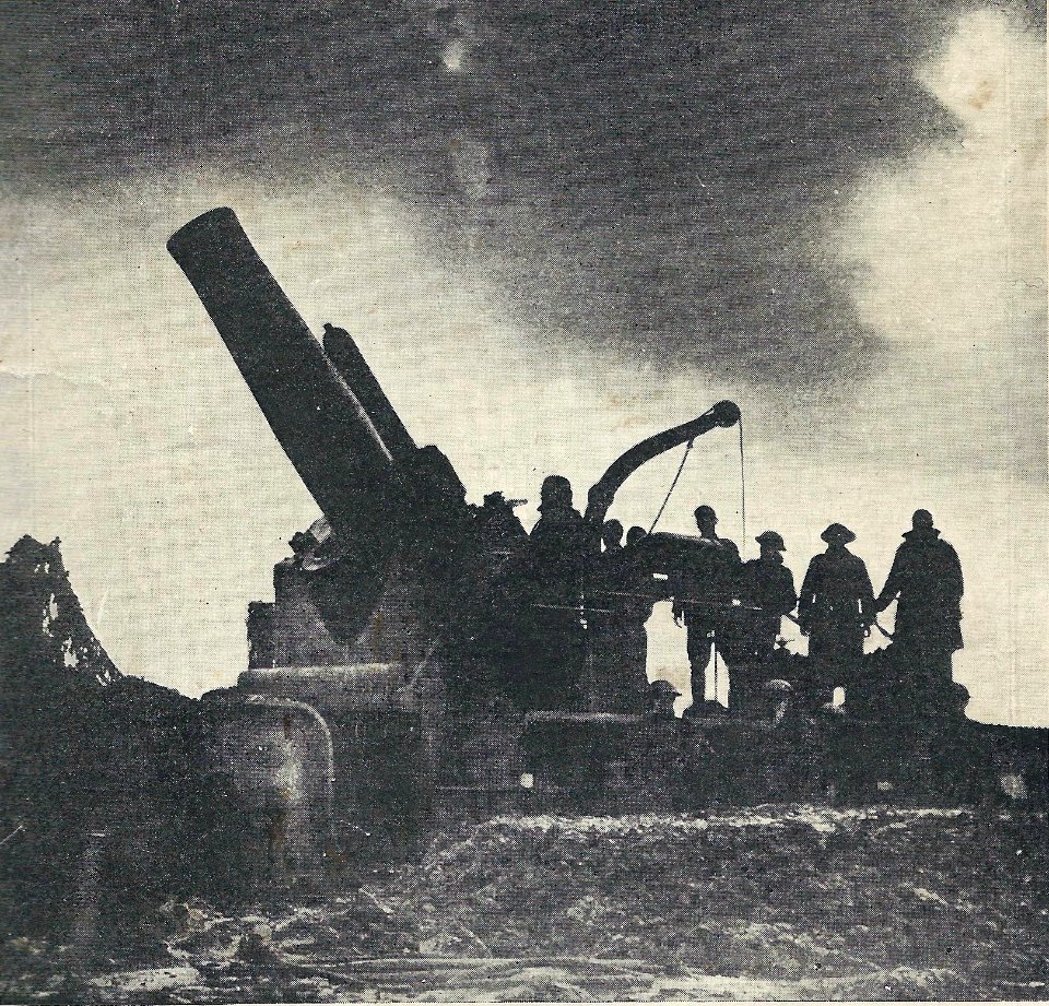 Primera Guerra 09 cañon 12 pulg ingles frente occidental