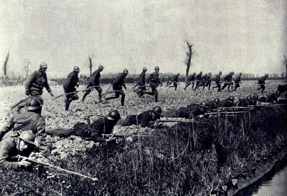 1914 Belgas toman posiciones defensivas en Ypres