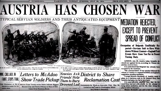 1914 Julio 28 - Austria declara la guerra a Serbia news photo
