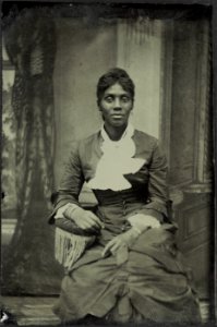 Unidentified woman in formal dress photo