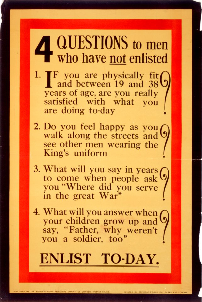 Four questions to men who have not enlisted