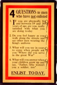Four questions to men who have not enlisted