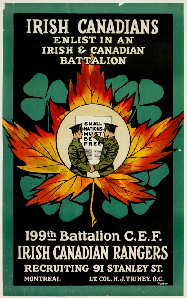 Irish Canadians: Enlist in an Irish and Canadian Battalion…