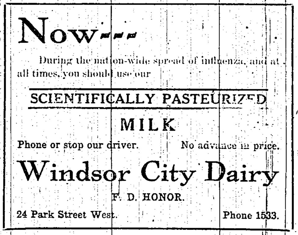 Advertisement for Windsor City Dairy photo