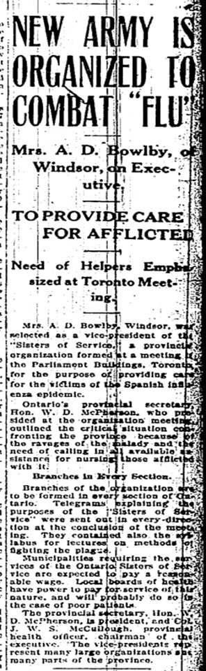 “NEW ARMY IS ORGANIZED TO COMBAT ‘FLU’”