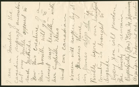 Letter from Mrs. D.M. Morrison, Toronto, to Ontario Premie… photo