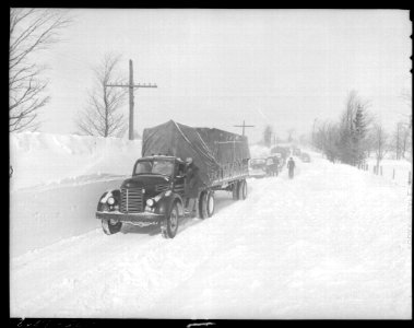 Street scene in the aftermath of a blizzard in Arthur, Ont…