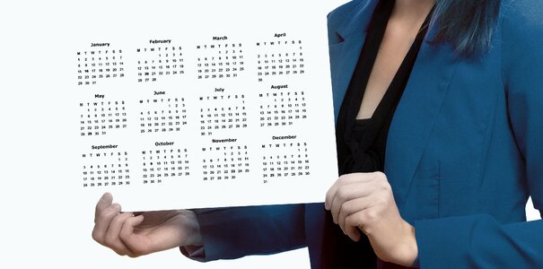 Businesswoman presentation schedule plan