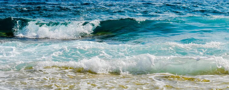 Blue seascape splash
