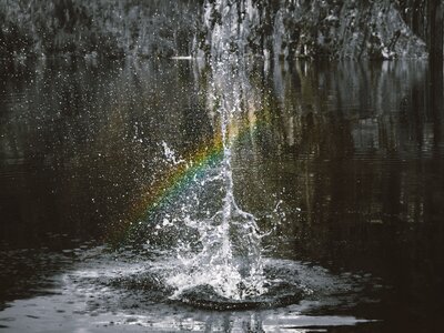 Water gray rainbow gray waterfall