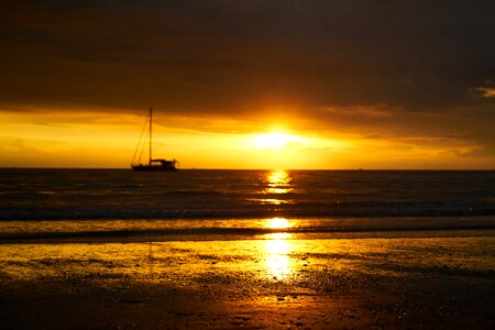 Marine sunset landscape