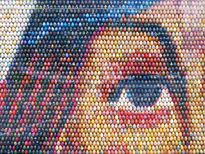 Eye pixels composition photo
