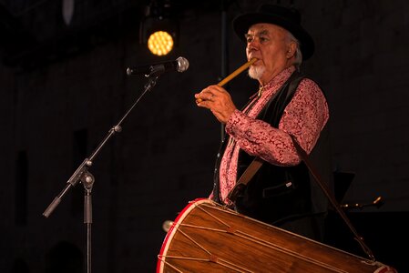 Provence musician tambourine player photo