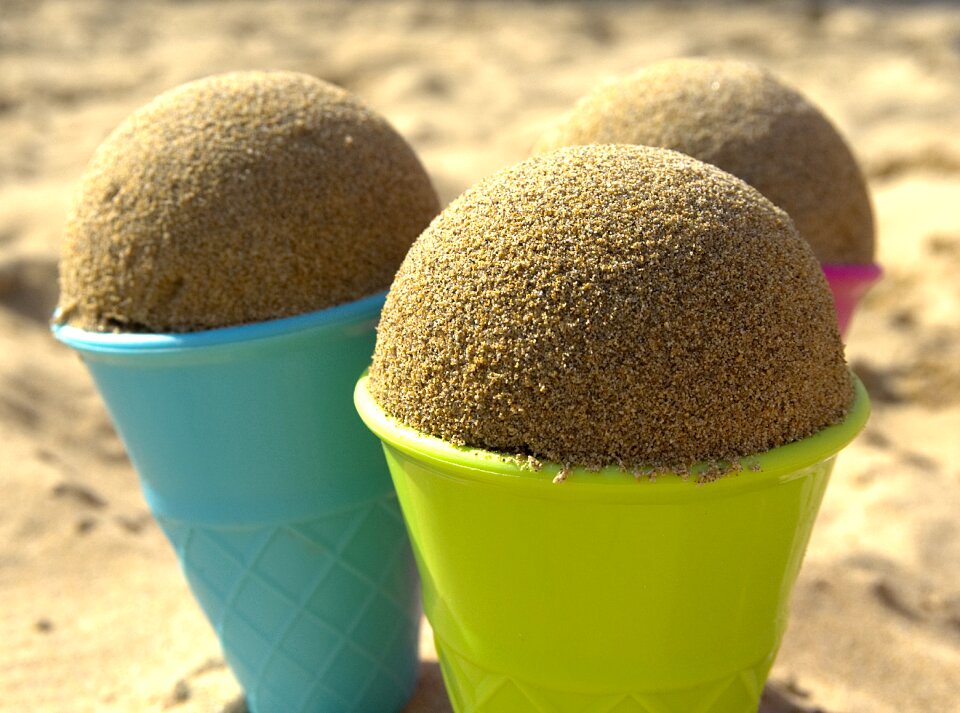Children toys beach ice