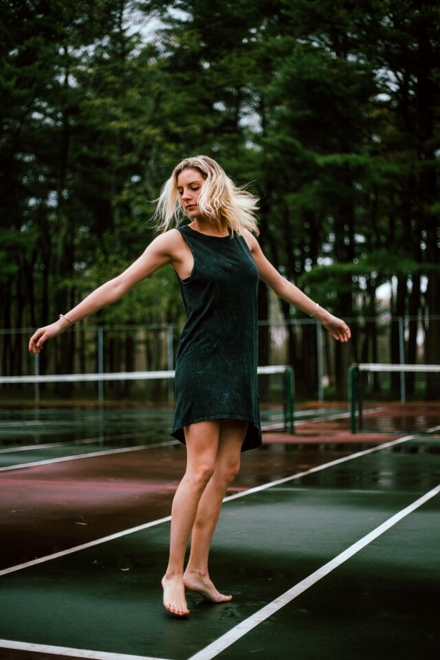 Dancing court outside