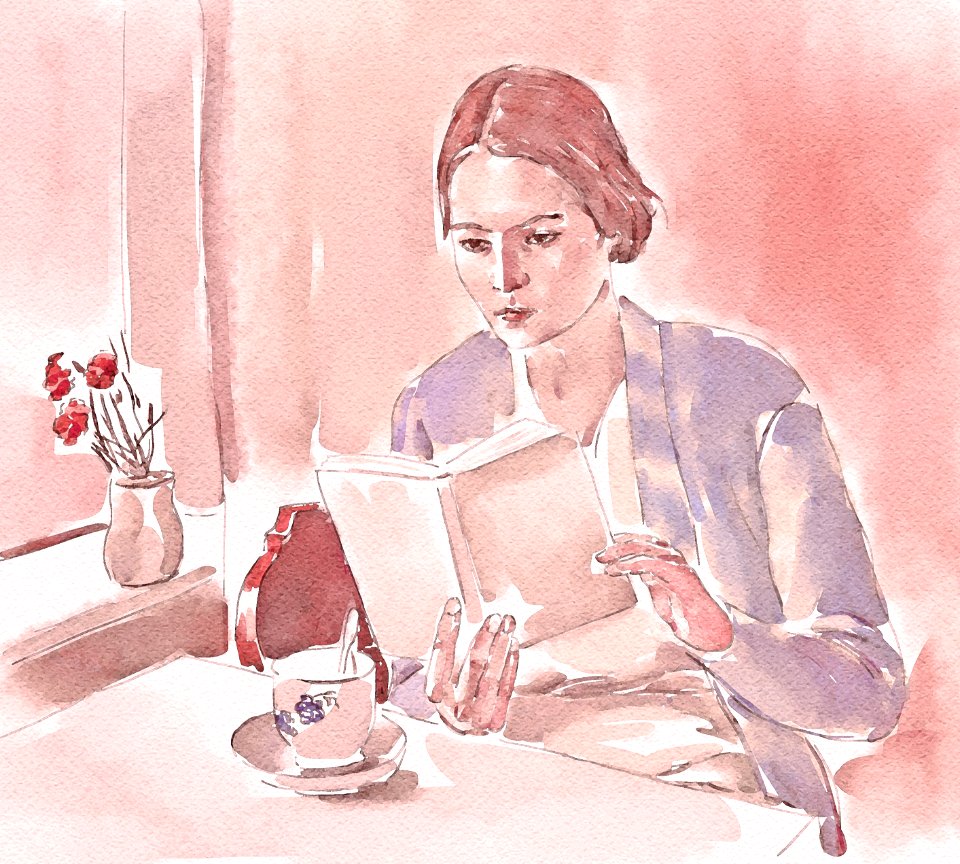 Portrait of a girl with a book