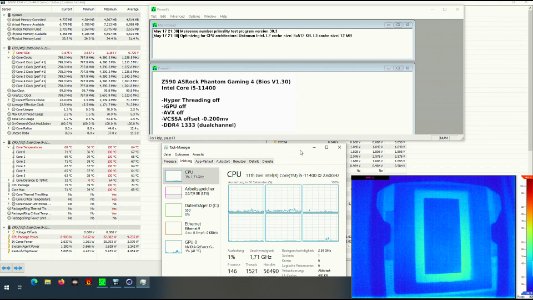 Core i5-11400 various tests with thermal cam