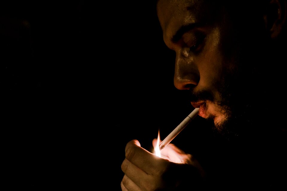 Ignite the mouth of the a man