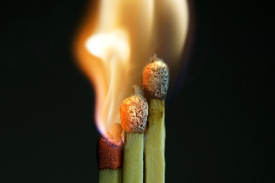 Match head shining flame