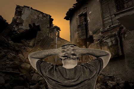 Arms over head beat despair helpless