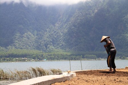 Landscape people lake