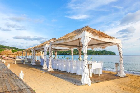 Chairs gazebo beach