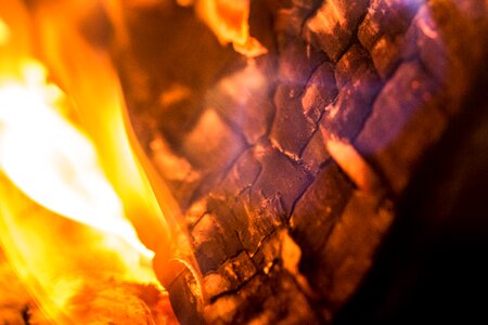 Fireplace burn heat photo