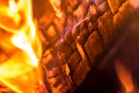 Fireplace burn heat photo