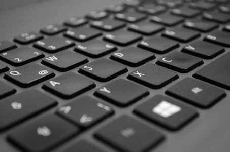 Notebook computer keyboard input photo